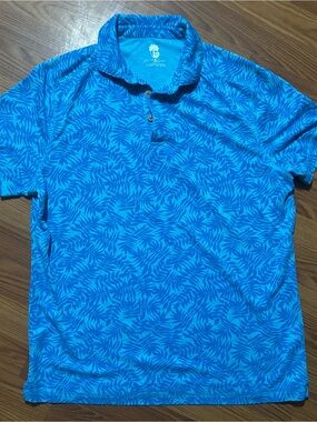 Ocean S Coast Tropical Leaf Performance Polo Men’s Large EUC